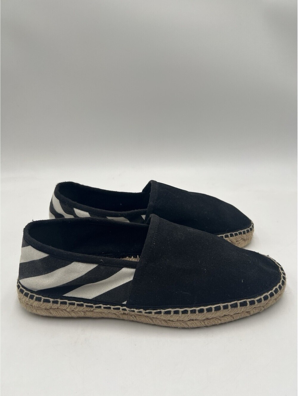 Off-White Diagonal Stripes espadrilles black and white canvas Size 41